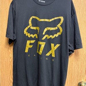 Fox Men's Black T-Shirt with Gold Logo